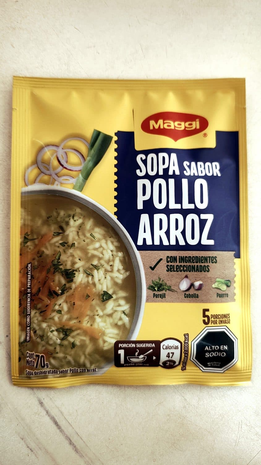 SOPA MAGGI POLLO ARROZ